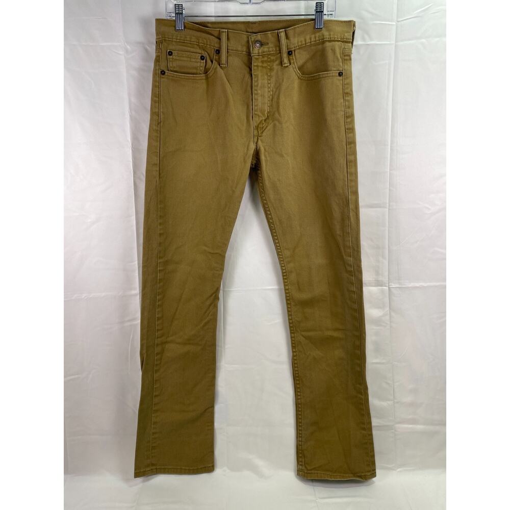 Levi Strauss 513 Men's Khaki Stretch Regular Straight 5-Pocket Jeans Size 31x32